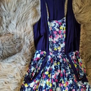 SALE! Xhilaration Navy Blue Floral Dress